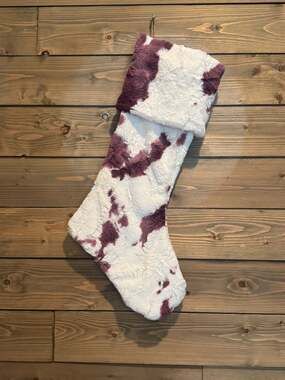 Cozy Minky Co Sugar Plum Calf Faux Fur Christmas Stocking